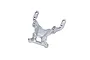 A silver GPM Racing aluminium front bulkhead for RC cars, featuring a machined metal design with mounting holes and the GPM Racing logo.