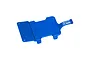 A blue anodized aluminium electronics and receiver mount by GPM Racing, featuring a flat plate design with a mounting arm and the GPM logo.
