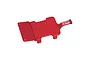 A red anodized aluminium electronics and receiver mount by GPM Racing for RC vehicles.