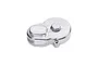 A silver GPM Racing aluminium main gear cover for RC vehicles, featuring a machined metal finish and embossed logo.