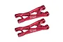 Two red anodized aluminium rear lower suspension arms for RC cars, featuring the GPM Racing logo.