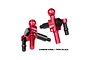 Two red and black GPM Racing steering hubs for RC cars, featuring L and R markings, isolated on a white background.