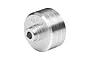 A silver GPM Racing aluminium differential case for RC vehicles, shown from a side-angle view against a white background.