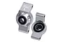 A pair of silver GPM Racing aluminium rear hubs for RC cars, featuring pre-installed black ball bearings and marked with L and R indicators.