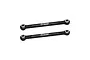 Two black GPM Racing aluminium steering linkages with silver metal pivot balls at each end, isolated on a white background.