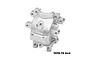A silver GPM Racing aluminium rear differential housing for RC vehicles, featuring a machined 7075-T6 aluminium construction.