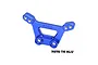 A blue anodized aluminium front shock tower for an RC car, featuring the GPM logo and 7075-T6 ALU text.