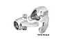 Two silver GPM Racing aluminium steering hubs for RC cars, marked with L and R, on a white background.