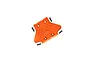 An orange anodized aluminium rear chassis skid plate for an RC car by GPM Racing, shown with four mounting screws.
