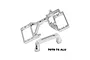 GPM Racing silver aluminium servo mount set for RC cars, featuring precision-machined 7075-T6 alloy components.