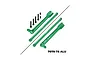 GPM Racing green anodised aluminium rear sway bar and brace set with mounting hardware on a white background.