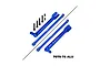 A set of GPM Racing blue anodized aluminium rear sway bar and brace components for an RC car, including rods, brackets, and screws.