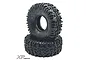 Two black Reefs RC 1.9 inch Crux crawler tyres stacked on a white background, featuring aggressive tread patterns and embossed branding.