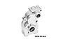 A silver GPM Racing aluminium transmission housing for RC cars, featuring machined 7075-T6 aluminium construction.