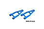 Two sky blue GPM Racing aluminium front upper suspension arms for RC cars, featuring 7075-T6 alloy construction.