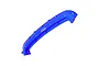 A blue anodized aluminium front bumper mount for an RC car, featuring the GPM Racing logo, isolated on a white background.