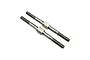 Two silver-coloured titanium RC steering turnbuckles with threaded ends and a central hexagonal adjustment section.