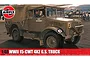 Box art for Airfix 1/48 scale Bedford 15-cwt 4x2 G.S. Truck model kit showing a painted illustration of the military truck on an airfield.