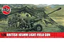 Airfix 1/76 scale British 105mm Light Field Gun model kit box art featuring soldiers operating the artillery piece in a field.