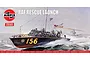 Airfix 1/72 scale RAF Rescue Launch plastic model kit box art showing a boat at sea with an aircraft in the background.