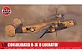 Airfix 1/72 scale Consolidated B-24D Liberator model kit box art showing the Lady Be Good bomber in flight over a desert landscape.