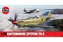 Box art for Airfix 1/48 Supermarine Spitfire Tr.9 model kit showing two Spitfire aircraft flying over clouds.