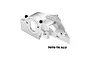 A silver GPM Racing aluminium quick release motor mount for RC vehicles, featuring a machined 7075-T6 alloy finish and two black mounting screws.