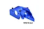 A blue anodized aluminium GPM Racing motor mount for RC vehicles, featuring a quick-release design and engraved GPM branding.