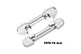 Two silver GPM Racing aluminium front lower suspension mounts for RC cars, labeled FF and FR, on a white background.