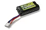 BlackZon 7.4V 600mAh 2S Li-Ion battery pack with a carbon fiber pattern wrap and a white 3-pin connector.