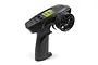 BlackZon 2.4GHz pistol-grip RC transmitter in black with a steering wheel and control dials on a white background.