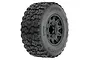 Pro-Line 2.8" Jaeger M2 (Medium Compound) Belted Tyres on Black Raid Rims - Glued Wheels 2Pcs PRO1029910