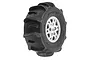 Pro-Line 1.2" Dumont MTD (Firm Compound) Paddle Tyres on Satin Silver Raid Rims - Glued Wheels 4Pcs PRO1030910
