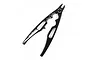 A black aluminium multi-function shock plier tool by Yeah Racing on a white background.