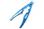 A blue anodized aluminium multi-function shock plier tool by Yeah Racing, shown against a plain white background.