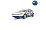 Scalextric 1/32 scale 1984 Rover SD1 Bathurst 1000 slot car in white with Mobil racing livery and number 60 on a track.