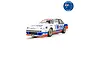Scalextric 1/32 scale Holden VL Commodore slot car in white, blue, and red Mobil livery with number 3 on the side.