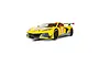 A 1/32 scale Scalextric Chevrolet Corvette C8.R slot car in yellow racing livery with number 33, shown from a front three-quarter angle.