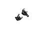 Two black plastic Axial AR90 steering hub carriers (C-hubs) shown from different angles against a white background.