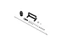 Pro Boat servo mount set including a black plastic mount, metal rod, rubber boot, and various screws, nuts, and washers on a white background.