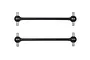 Two black metal RC car driveshafts with ball joints and cross pins at each end, shown against a plain white background.