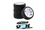 Volante 1/10 V9X Evolution 32R Radial Premium On Road Tyres on White Rims - Glued Wheels 4Pcs V9XE-FWDPG32RSP