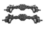 Two black RC portal axle assemblies for the Element RC Enduro, shown from a front-facing perspective against a white background.