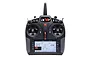Spektrum iX14+ 20-channel RC transmitter with a touchscreen display showing aircraft model settings against a white background.
