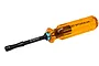 MIP G2 4.5mm nut driver with a translucent amber handle and black metal shaft against a white background.