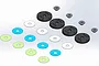 A set of MIP 16mm 6-hole bypass shock pistons, including black plastic pistons, metal spacers, and various coloured plastic washers.