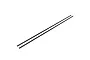 Two long, thin black carbon fiber fuselage boom rods for an RC airplane, shown against a white background.