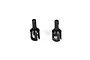 Two black metal Losi HD lightened outdrive cups for RC vehicles, shown side-by-side against a white background.
