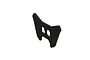 A black ARRMA aluminium rear shock tower for RC vehicles, shown from an isometric angle against a white background.