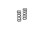 Two black metal coil springs for RC car shock absorbers, shown side-by-side on a plain white background.